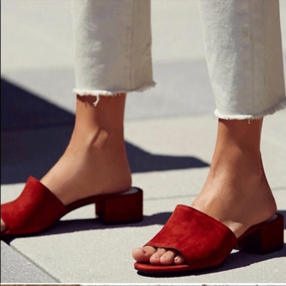 Jeffrey Campbell Red Beaton Mules sz 8.5